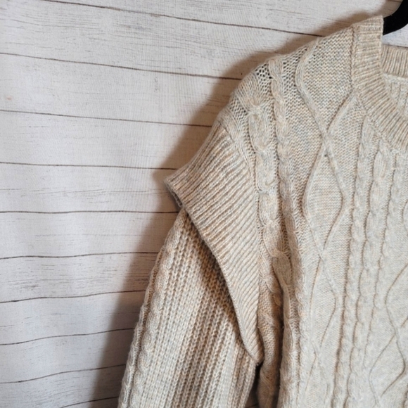 SINCERLY JULES CREAM CROP SWEATER, SZ LARGE - Picture 3 of 9